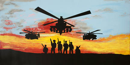 helicopter mural